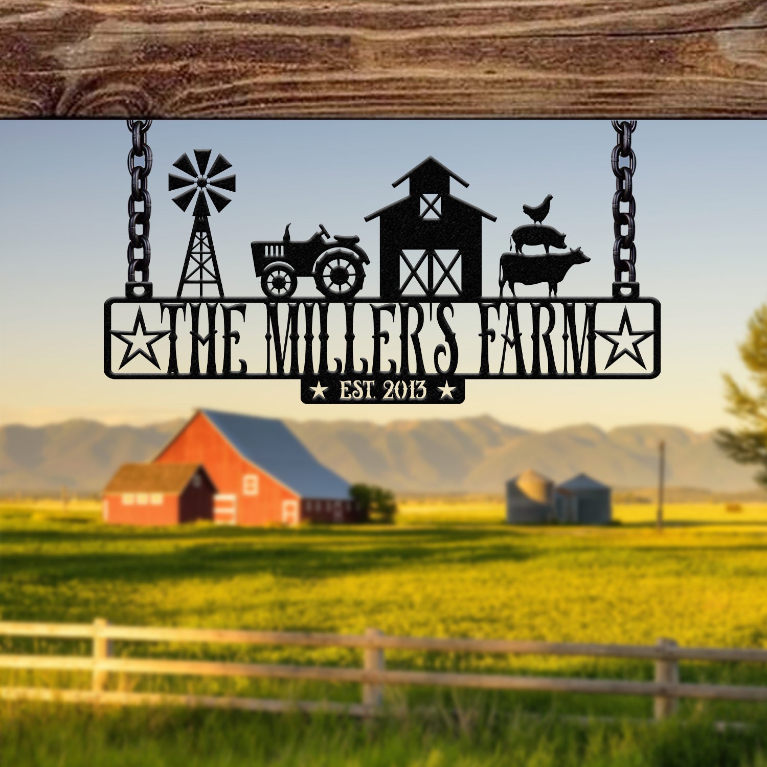 Custom Metal Farm Entrance Sign, Personalized Ranch Sign, Large Family Name Plaque, Established Barn Decor, Family Name Sign Gift
