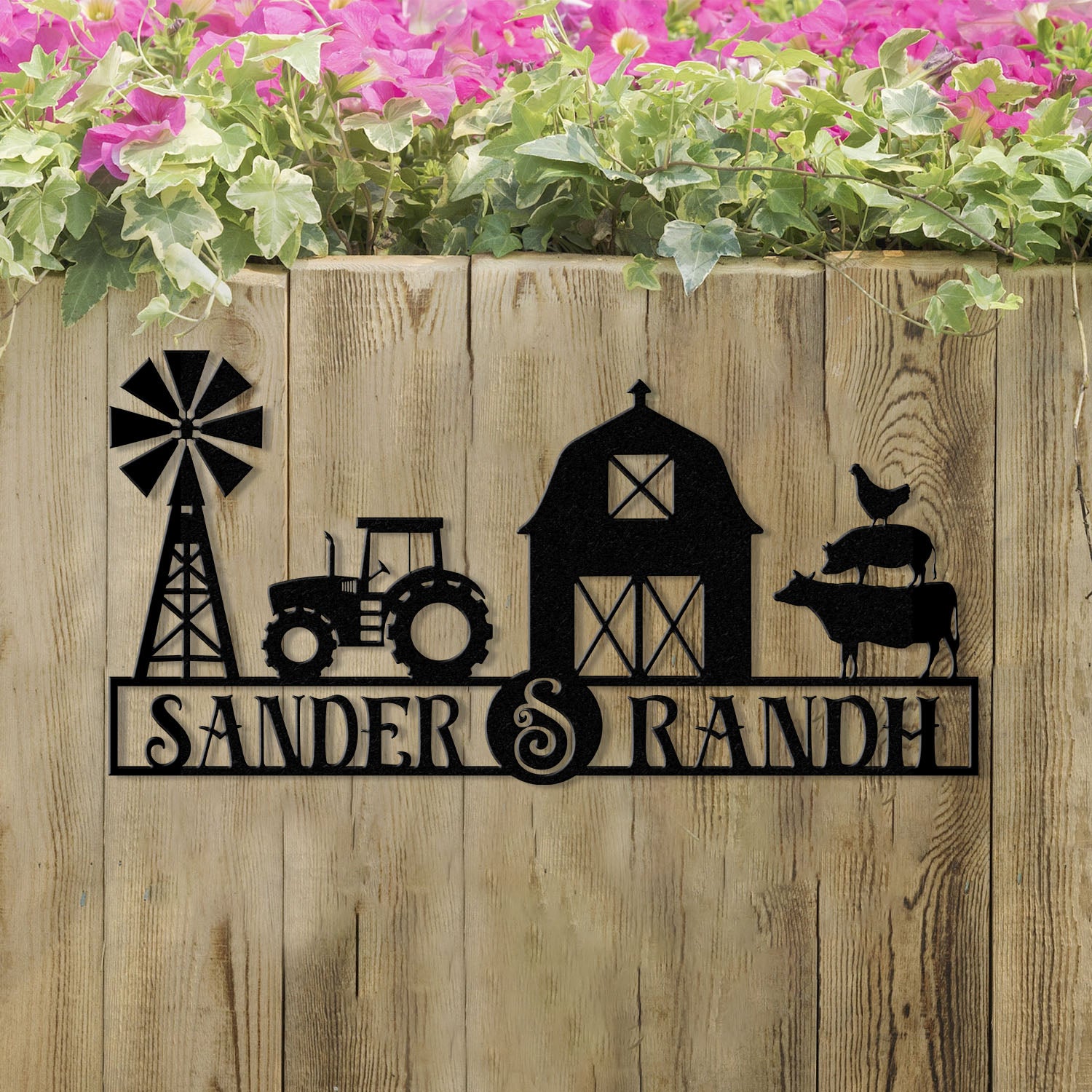 Personalized Ranch Entrance Signs, Custom Metal Farm Sign, Large Ranch Gate Signs, Farm Signs with Family Name, Metal Farm Decor