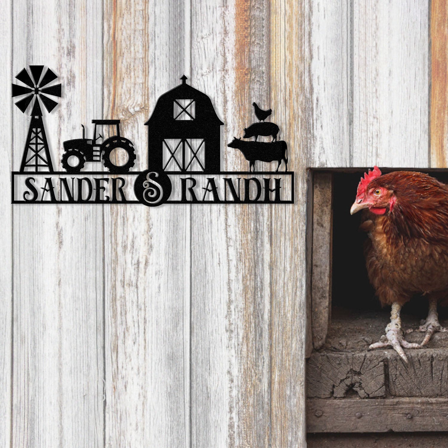 Personalized Ranch Entrance Signs, Custom Metal Farm Sign, Large Ranch Gate Signs, Farm Signs with Family Name, Metal Farm Decor