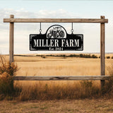 Personalized Farmhouse Tractor Metal Sign - Custom Family Name Sign, Rustic Farm Decor, Established Plaque for Barn, Outdoor Metal Farm Sign
