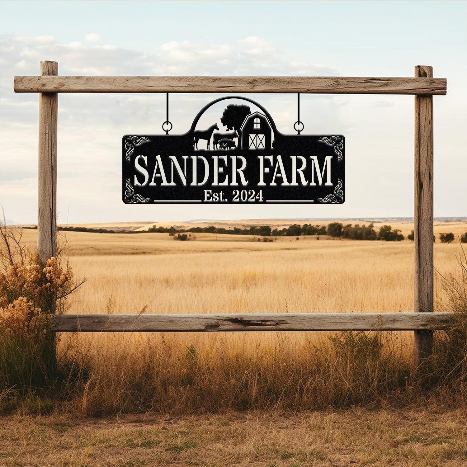 Custom Metal Farm Sign - Personalized Barn and Animal Plaque, Rustic Farmhouse Decor, Family Name Sign, Established Farm Sign for Outdoor