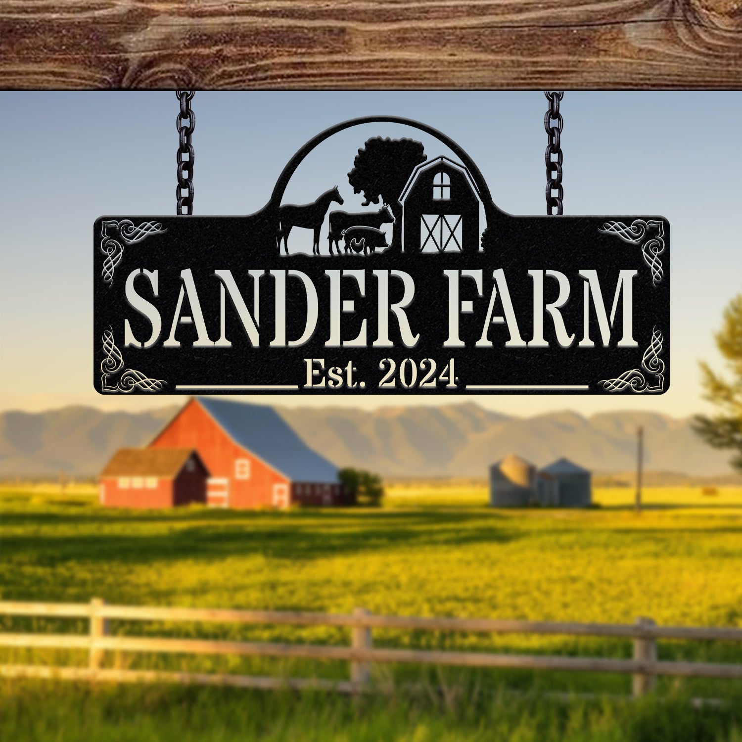 Custom Metal Farm Sign - Personalized Barn and Animal Plaque, Rustic Farmhouse Decor, Family Name Sign, Established Farm Sign for Outdoor