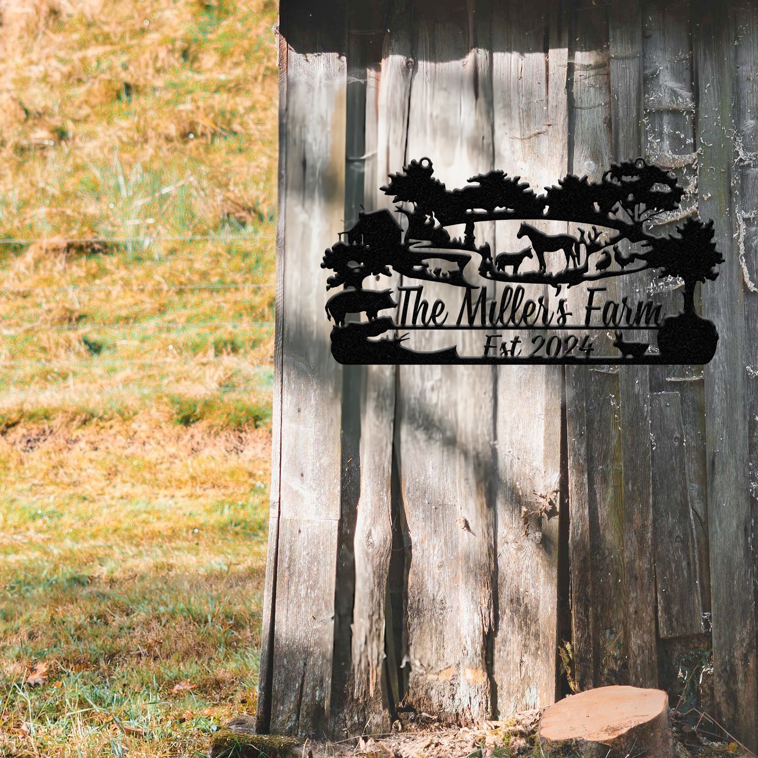 Custom Farm Metal Sign - Personalized Rustic Farmhouse Sign with Animals, Family Name Sign, Established Date, Outdoor Decor, Farm Sign Gift