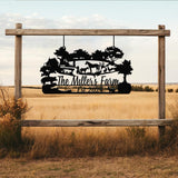 Custom Farm Metal Sign - Personalized Rustic Farmhouse Sign with Animals, Family Name Sign, Established Date, Outdoor Decor, Farm Sign Gift