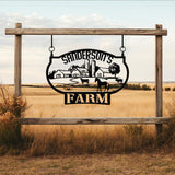 Personalized Metal Ranch Sign - Custom Farm Name Sign - Unique Farmhouse Wall Art - Perfect Christmas or Anniversary Gift for Porch Decor