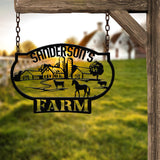 Personalized Metal Ranch Sign - Custom Farm Name Sign - Unique Farmhouse Wall Art - Perfect Christmas or Anniversary Gift for Porch Decor