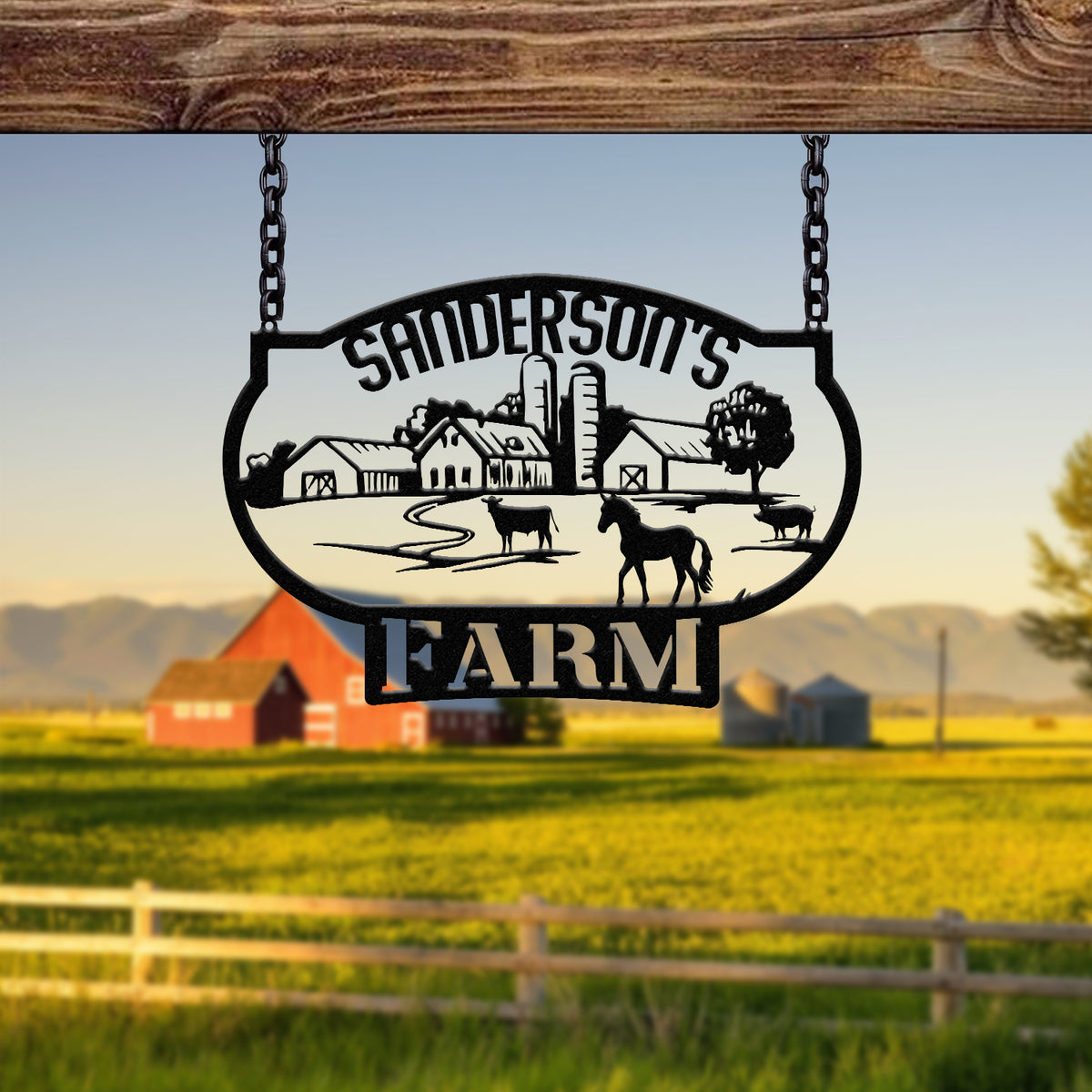 Personalized Metal Ranch Sign - Custom Farm Name Sign - Unique Farmhouse Wall Art - Perfect Christmas or Anniversary Gift for Porch Decor