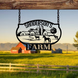 Personalized Metal Ranch Sign - Custom Farm Name Sign - Unique Farmhouse Wall Art - Perfect Christmas or Anniversary Gift for Porch Decor