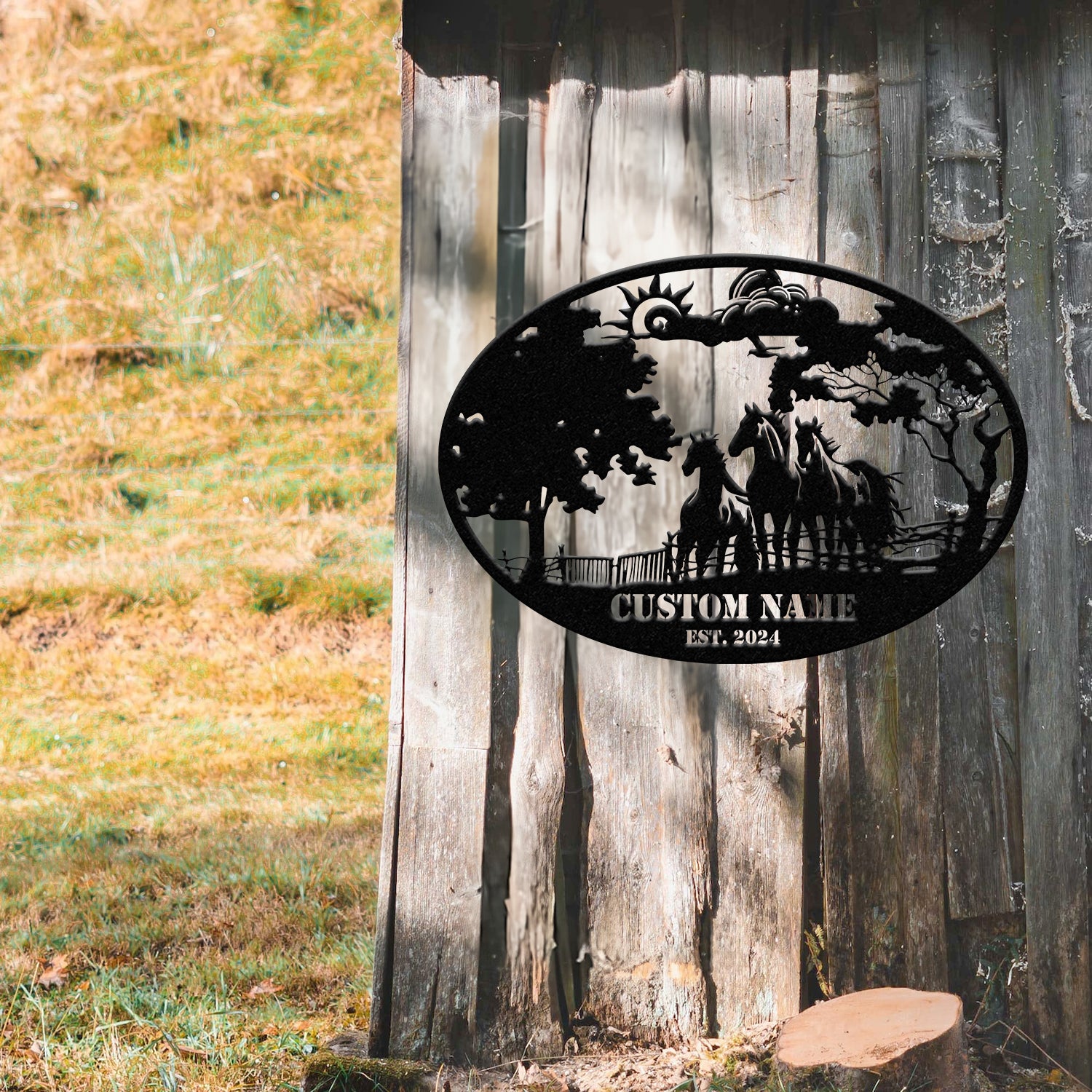Custom Horse Ranch Sign, Personalized Metal Farm Sign, Ranch and Farm Decor, Farming Signs, Horse Sign Gift for Her, Rustic Home Decor