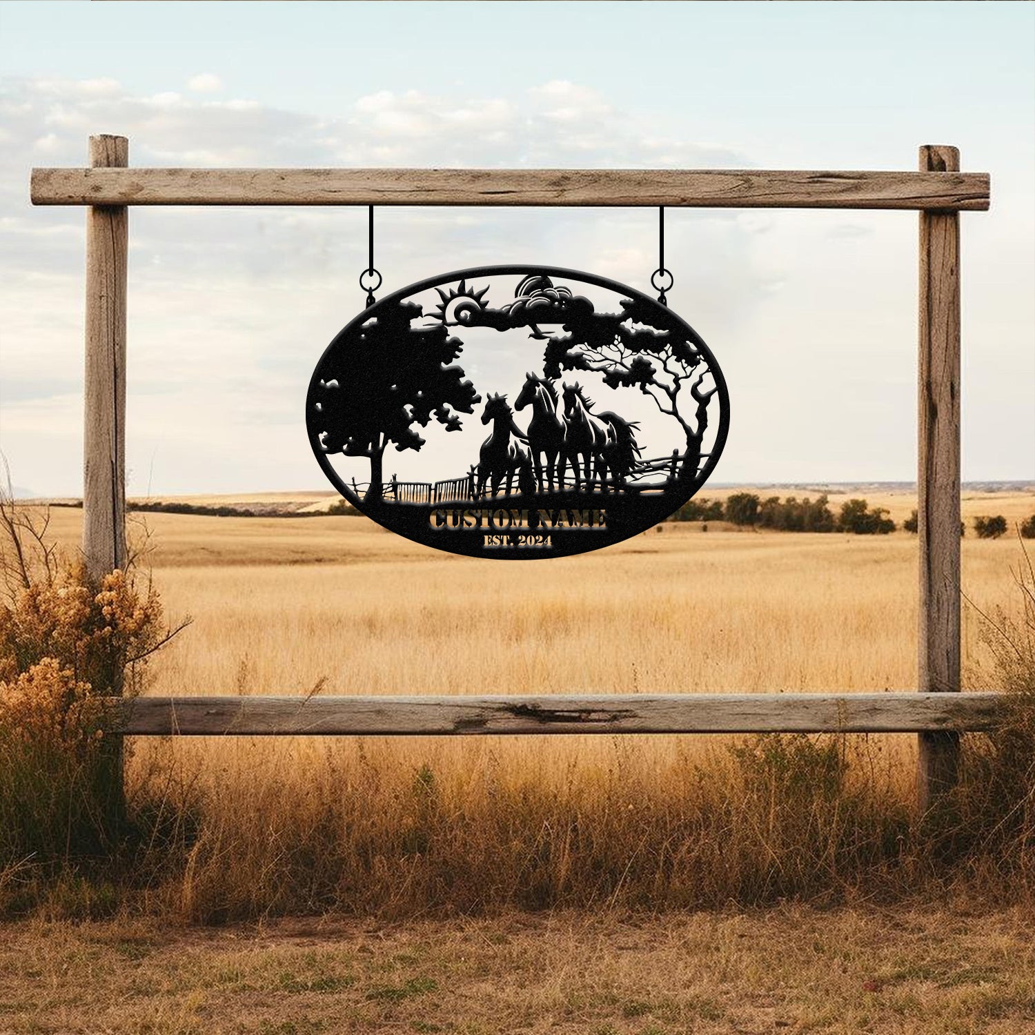 Custom Horse Ranch Sign, Personalized Metal Farm Sign, Ranch and Farm Decor, Farming Signs, Horse Sign Gift for Her, Rustic Home Decor