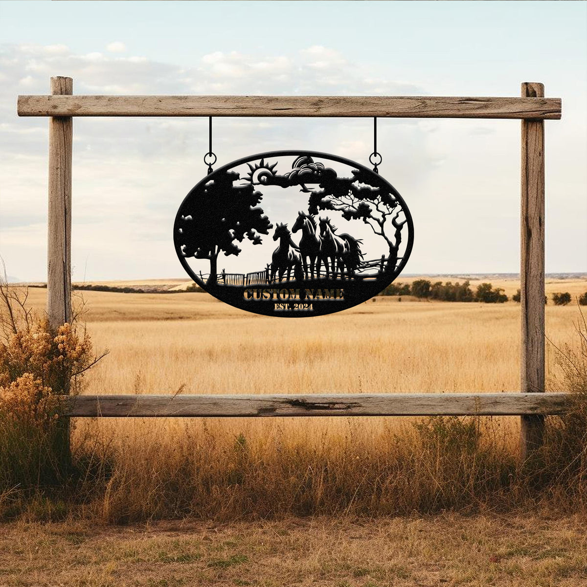 Custom Horse Ranch Sign, Personalized Metal Farm Sign, Ranch and Farm Decor, Farming Signs, Horse Sign Gift for Her, Rustic Home Decor