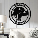 Custom Black Lab Dog Hunting Metal Wall Art LED Light, Personalized Labrador Hunter Name Sign, Home Decor, Duck Cabin Decoration Xmas