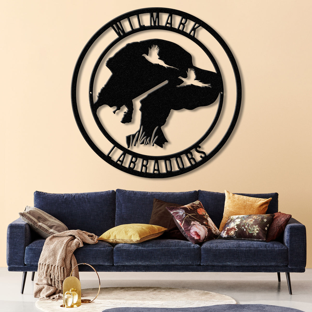 Custom Black Lab Dog Hunting Metal Wall Art LED Light, Personalized Labrador Hunter Name Sign, Home Decor, Duck Cabin Decoration Xmas