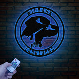 Custom Black Lab Dog Hunting Metal Wall Art LED Light, Personalized Labrador Hunter Name Sign, Home Decor, Duck Cabin Decoration Xmas