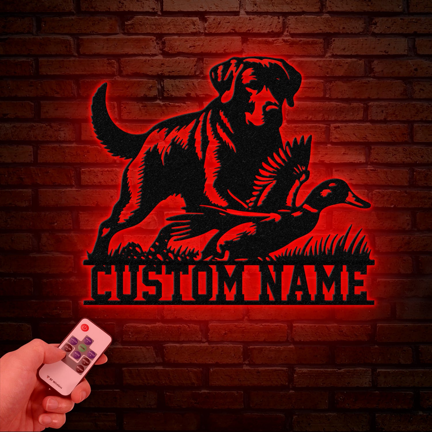 Personalized Labrador Retriever Hunting Sign with Led Light, Custom Dog Metal Sign, Duck Hunting Decor, Rustic Hunting Gift, Christmas Gifts