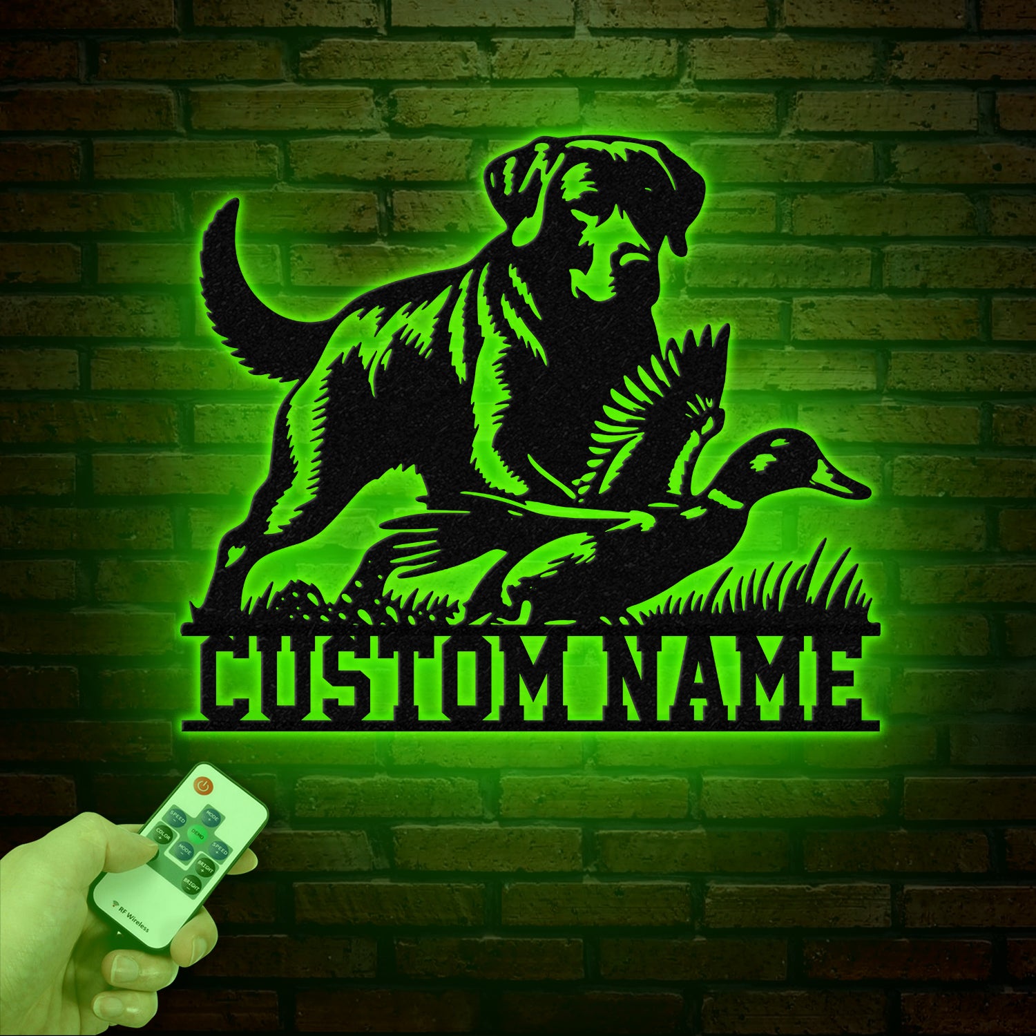 Personalized Labrador Retriever Hunting Sign with Led Light, Custom Dog Metal Sign, Duck Hunting Decor, Rustic Hunting Gift, Christmas Gifts