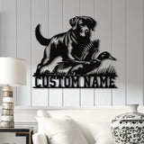 Personalized Labrador Retriever Hunting Sign with Led Light, Custom Dog Metal Sign, Duck Hunting Decor, Rustic Hunting Gift, Christmas Gifts