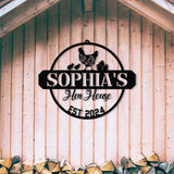 Custom Hen House Sign, Personalized Chicken Coop Decor, Rustic Farmhouse Metal Wall Art, Hen House Established Sign, Chicken Farm Wall Art