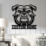 Personalized Bulldog Metal Wall Art LED Light, Custom Dog Name Sign, Dog Lover Home Decor, Pet Wall Art, Gift for Dog Owners
