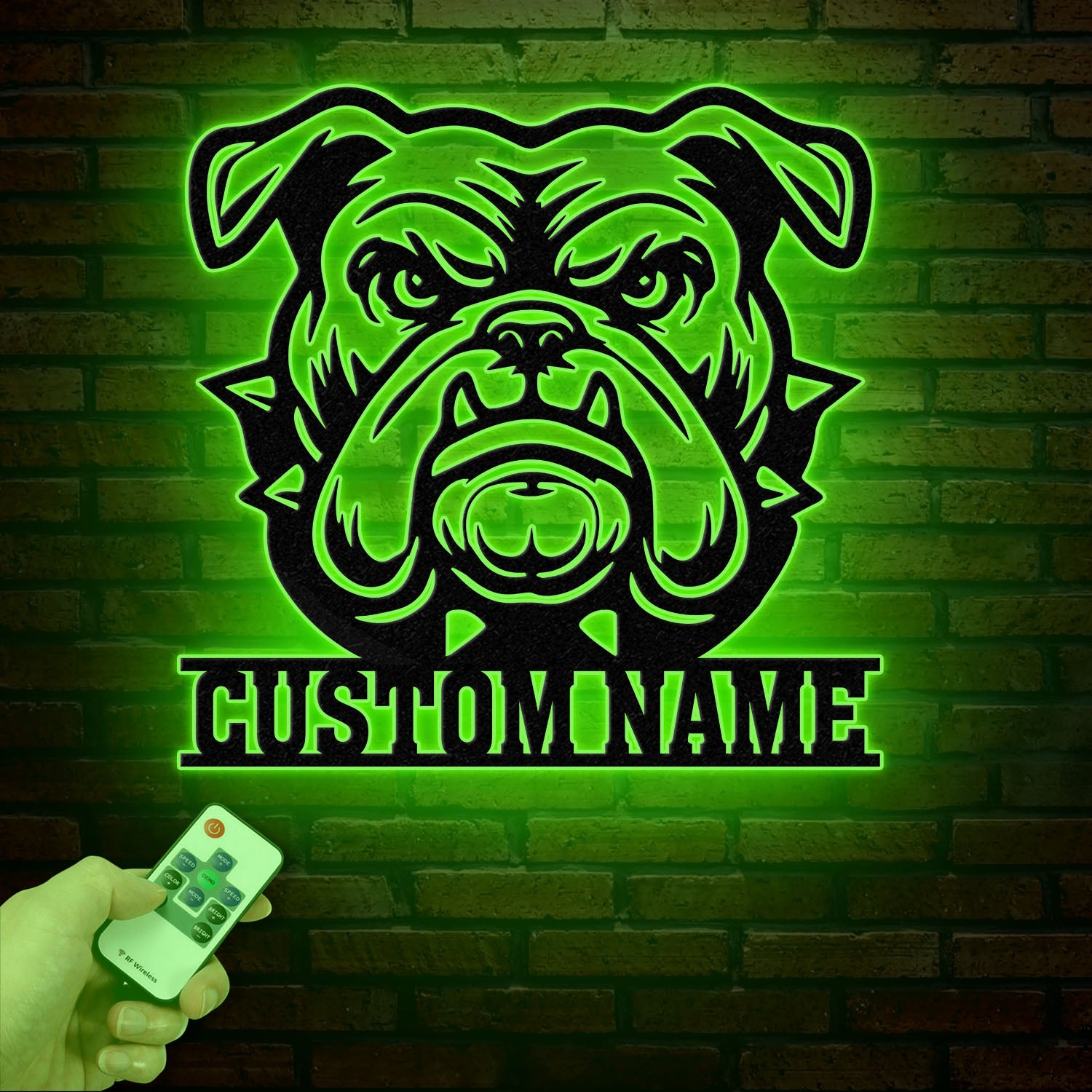 Personalized Bulldog Metal Wall Art LED Light, Custom Dog Name Sign, Dog Lover Home Decor, Pet Wall Art, Gift for Dog Owners