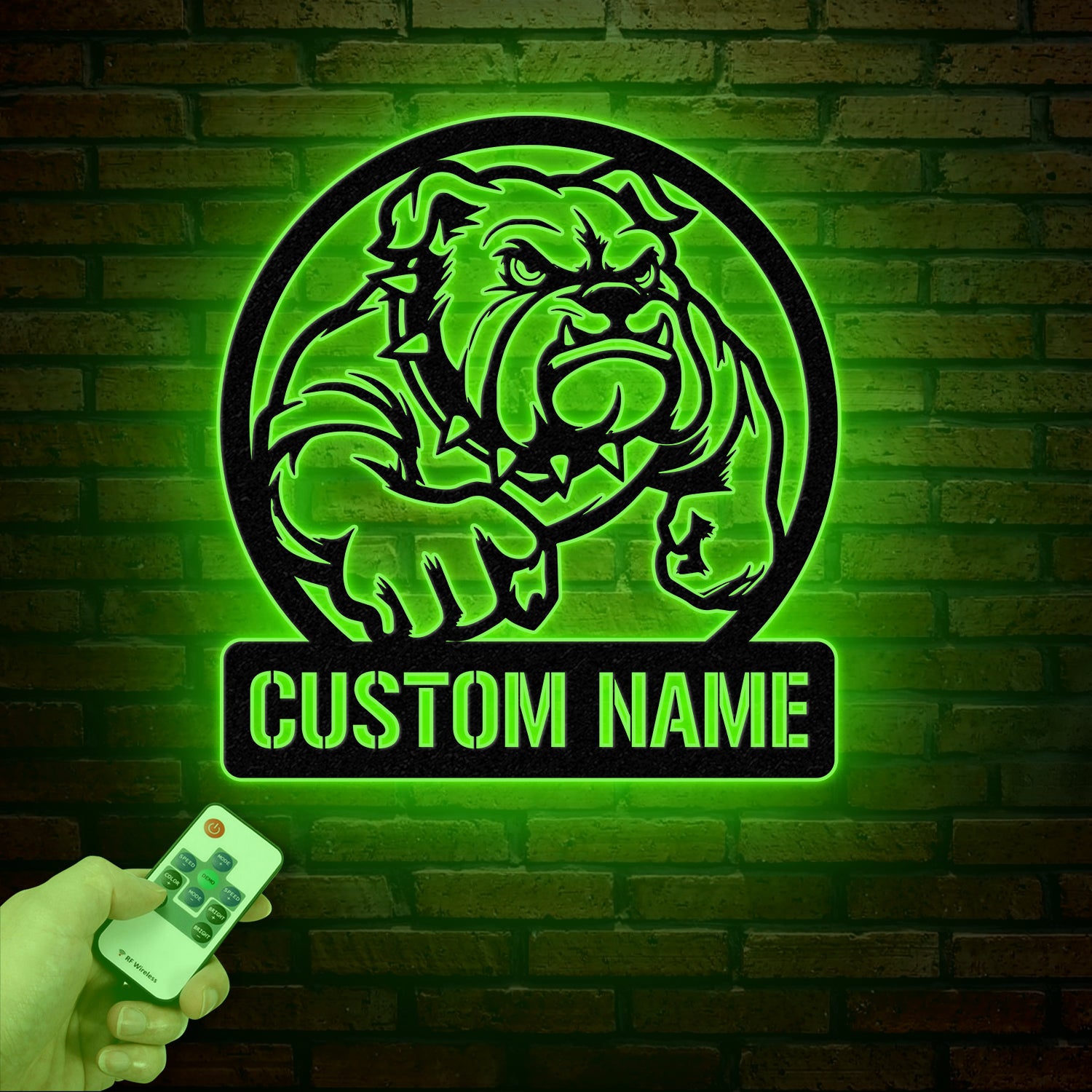 Personalized Bulldog Metal Wall Art LED Light, Custom Dog Name Sign, Dog Lover Home Decor, Pet Wall Art, Gift for Dog Owners