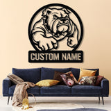 Personalized Bulldog Metal Wall Art LED Light, Custom Dog Name Sign, Dog Lover Home Decor, Pet Wall Art, Gift for Dog Owners