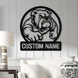Personalized Bulldog Metal Wall Art LED Light, Custom Dog Name Sign, Dog Lover Home Decor, Pet Wall Art, Gift for Dog Owners