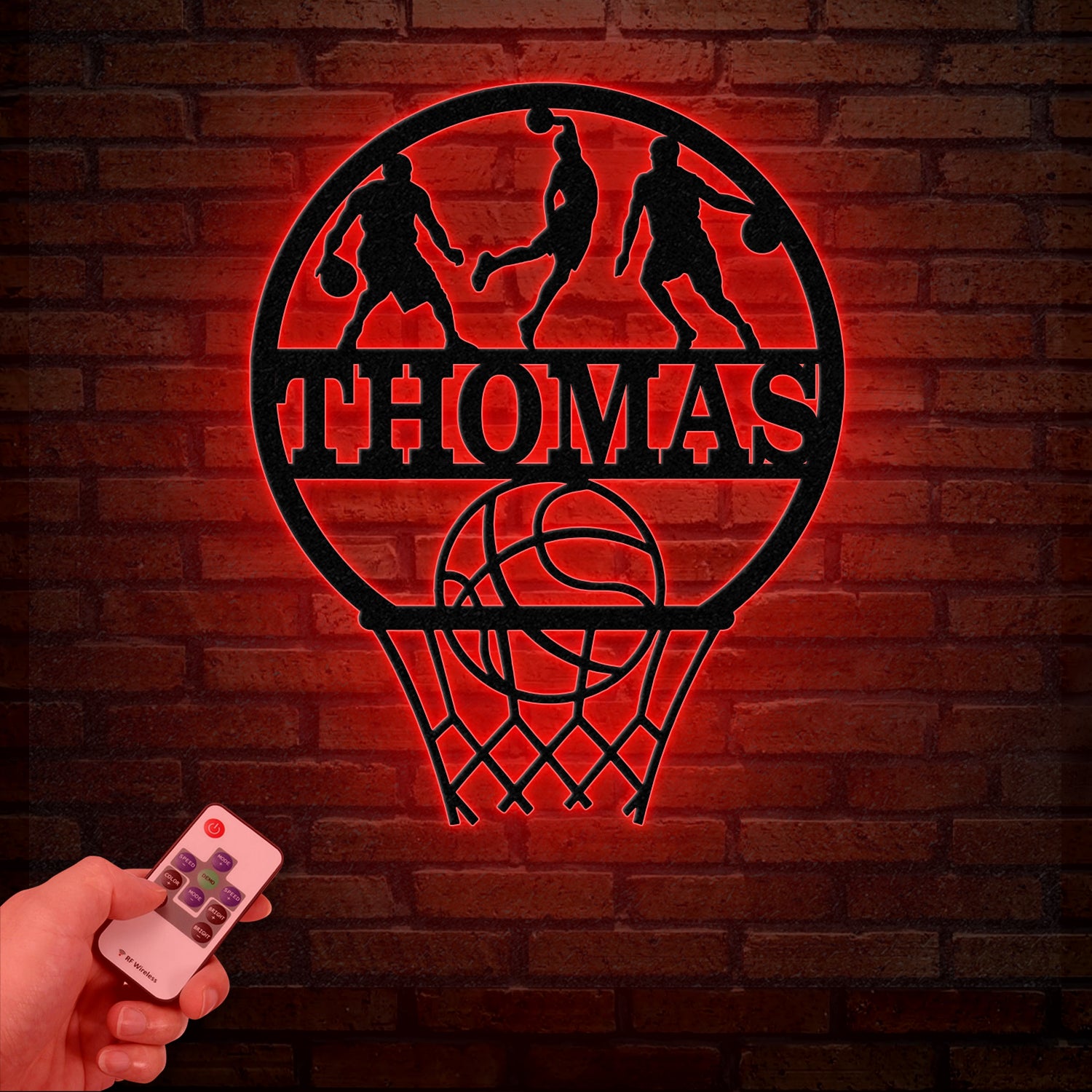 Custom Basketball LED Light, Sports Wall Sign with Name and Number, Ideal Gift for Athletes, Nursery Decor, Kids Name Sign
