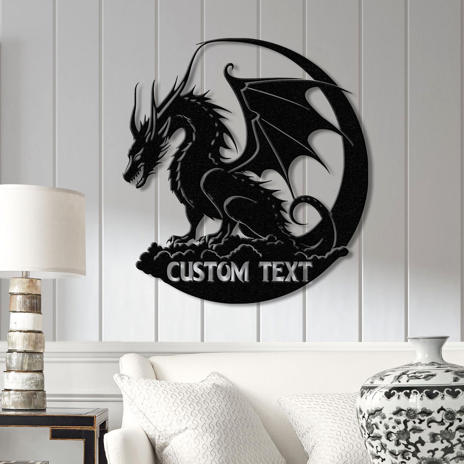 Custom Dragon Metal Art with Led Light, Dragon Name House Sign, Dragon Metal Sign, Boy Room Decor, Dragon Lover Gift, Gaming Room Decor