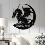 Custom Dragon Metal Art with Led Light, Dragon Name House Sign, Dragon Metal Sign, Boy Room Decor, Dragon Lover Gift, Gaming Room Decor