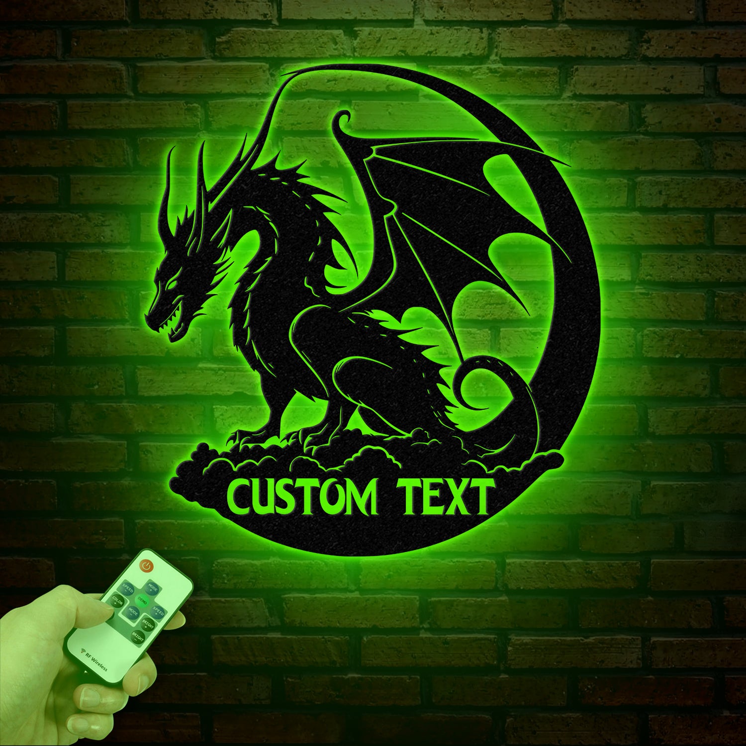 Custom Dragon Metal Art with Led Light, Dragon Name House Sign, Dragon Metal Sign, Boy Room Decor, Dragon Lover Gift, Gaming Room Decor
