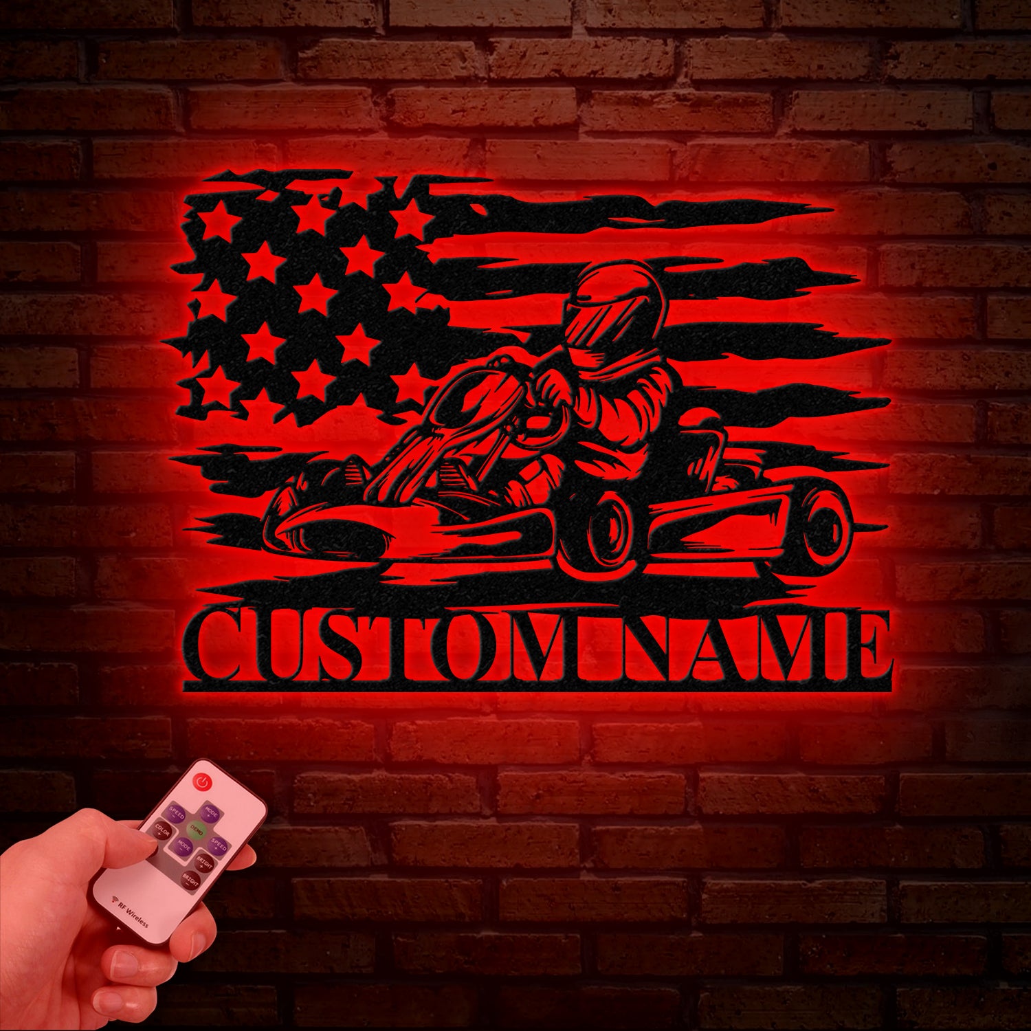 Personalized Go Kart Racing Metal Sign with LED Light, Custom Go Kart Racing Sign, Go Kart Racer Name Sign, Go Kart Gifts, Kart Racer Gift