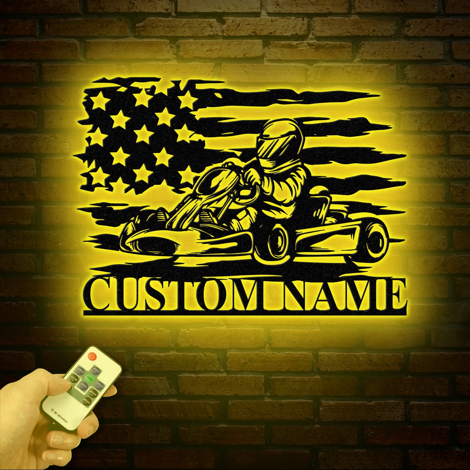 Personalized Go Kart Racing Metal Sign with LED Light, Custom Go Kart Racing Sign, Go Kart Racer Name Sign, Go Kart Gifts, Kart Racer Gift