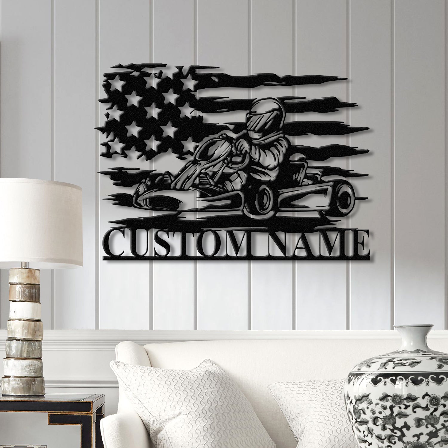 Personalized Go Kart Racing Metal Sign with LED Light, Custom Go Kart Racing Sign, Go Kart Racer Name Sign, Go Kart Gifts, Kart Racer Gift