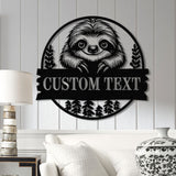 Personalized Sloth Metal Wall Art LED Light, Custom Lazy Sloth Name Sign, Funny Sloth Lover Decor, Home Wall Art, Gift for Sloth Fans