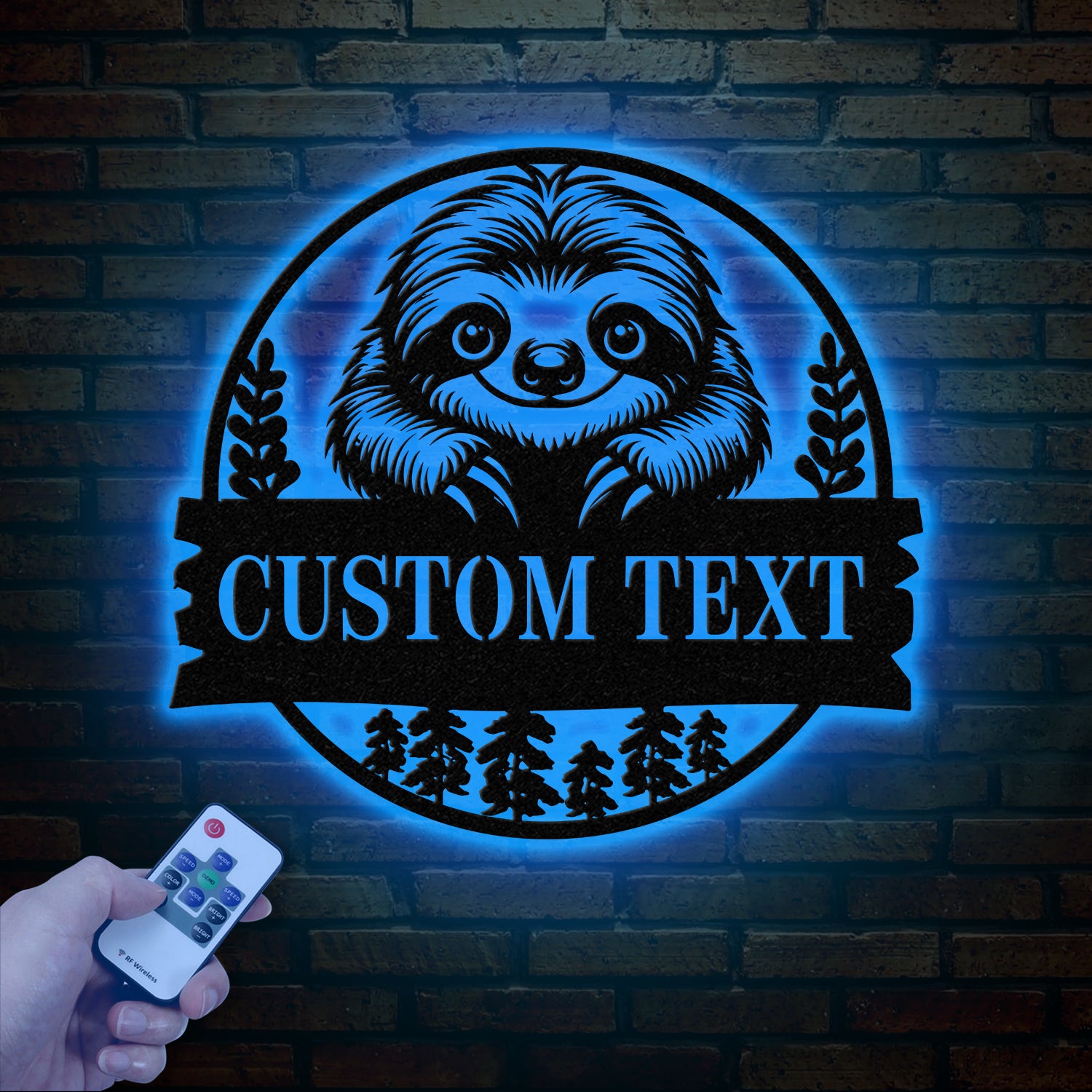 Personalized Sloth Metal Wall Art LED Light, Custom Lazy Sloth Name Sign, Funny Sloth Lover Decor, Home Wall Art, Gift for Sloth Fans