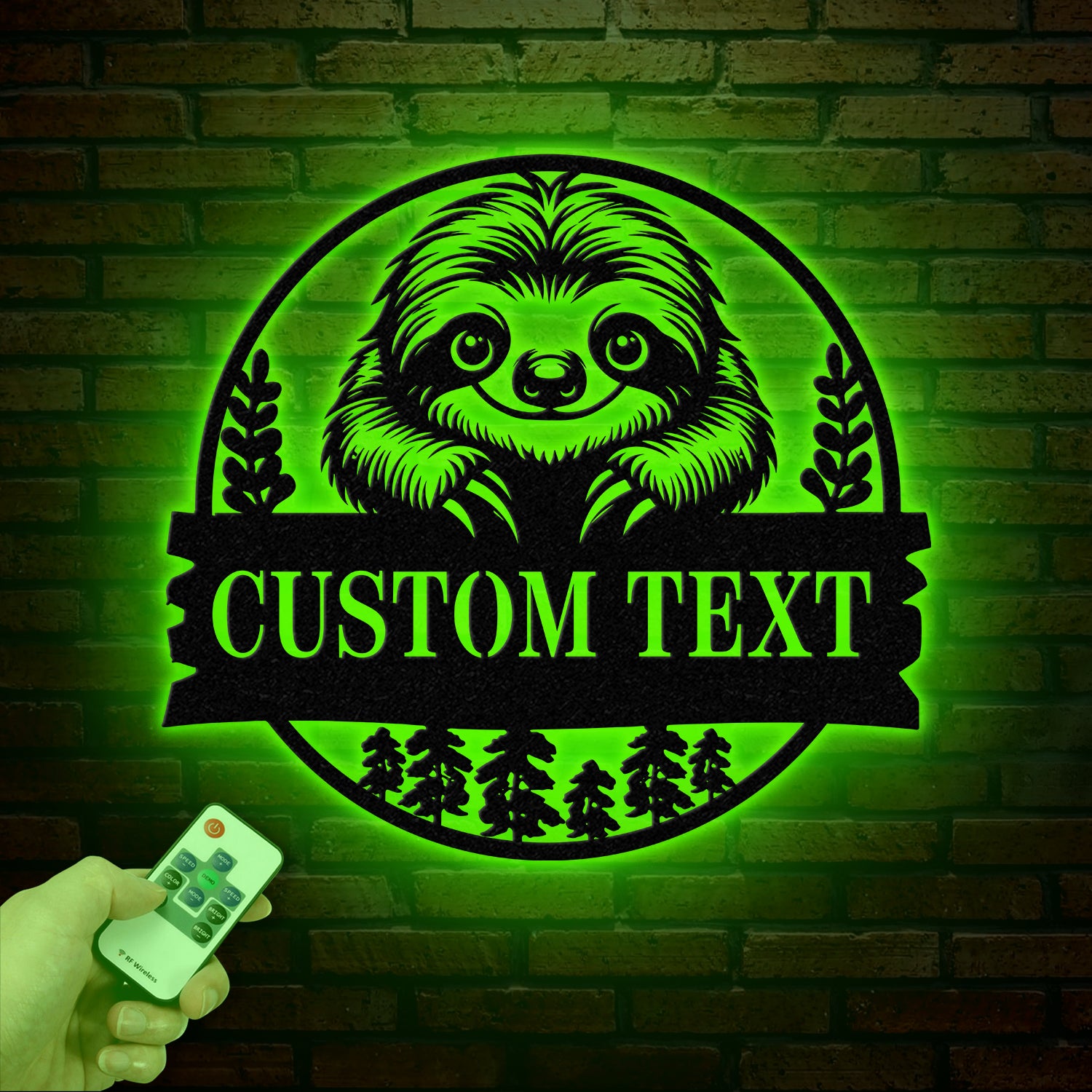 Personalized Sloth Metal Wall Art LED Light, Custom Lazy Sloth Name Sign, Funny Sloth Lover Decor, Home Wall Art, Gift for Sloth Fans