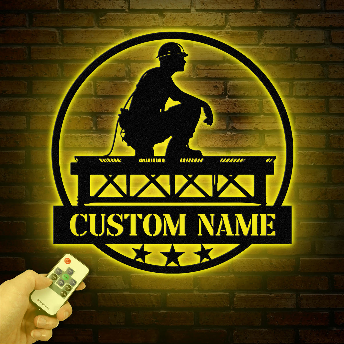 Personalized Ironworker LED Metal Sign – Custom Welder Name Sign – Unique Ironworker Wall Decor – Xmas or Birthday Gift for Ironworker Dad