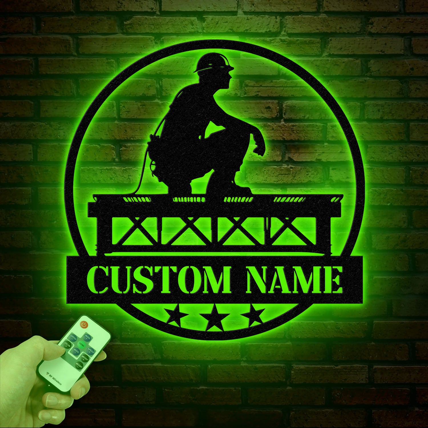 Personalized Ironworker LED Metal Sign – Custom Welder Name Sign – Unique Ironworker Wall Decor – Xmas or Birthday Gift for Ironworker Dad