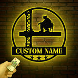 Personalized Ironworker LED Metal Sign – Custom Welder Name Sign – Unique Ironworker Wall Decor – Xmas or Birthday Gift for Ironworker Dad