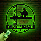 Personalized Ironworker LED Metal Sign – Custom Welder Name Sign – Unique Ironworker Wall Decor – Xmas or Birthday Gift for Ironworker Dad