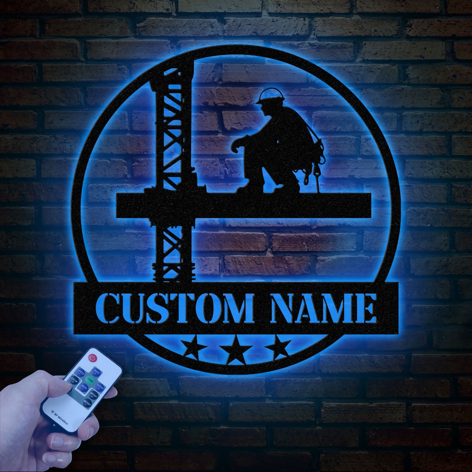 Personalized Ironworker LED Metal Sign – Custom Welder Name Sign – Unique Ironworker Wall Decor – Xmas or Birthday Gift for Ironworker Dad
