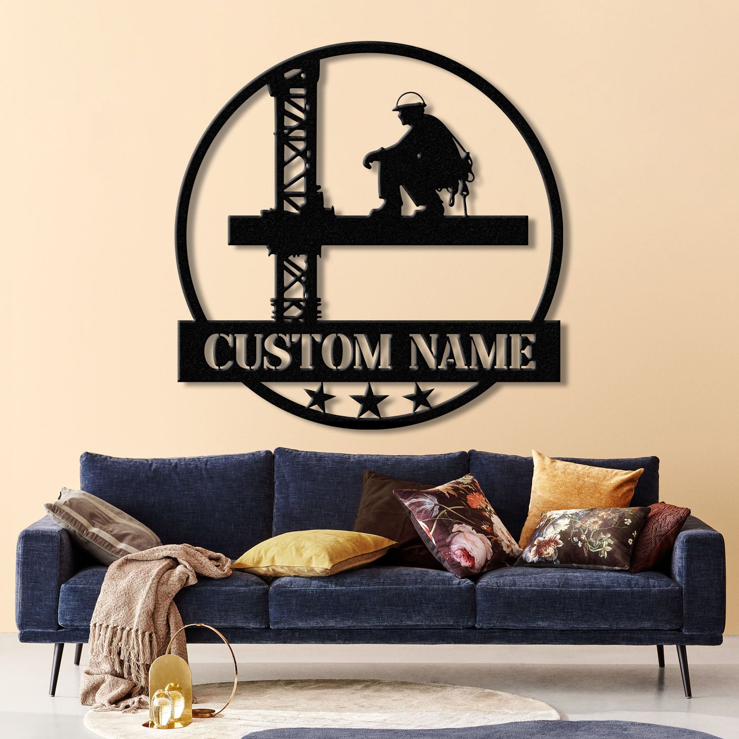Personalized Ironworker LED Metal Sign – Custom Welder Name Sign – Unique Ironworker Wall Decor – Xmas or Birthday Gift for Ironworker Dad