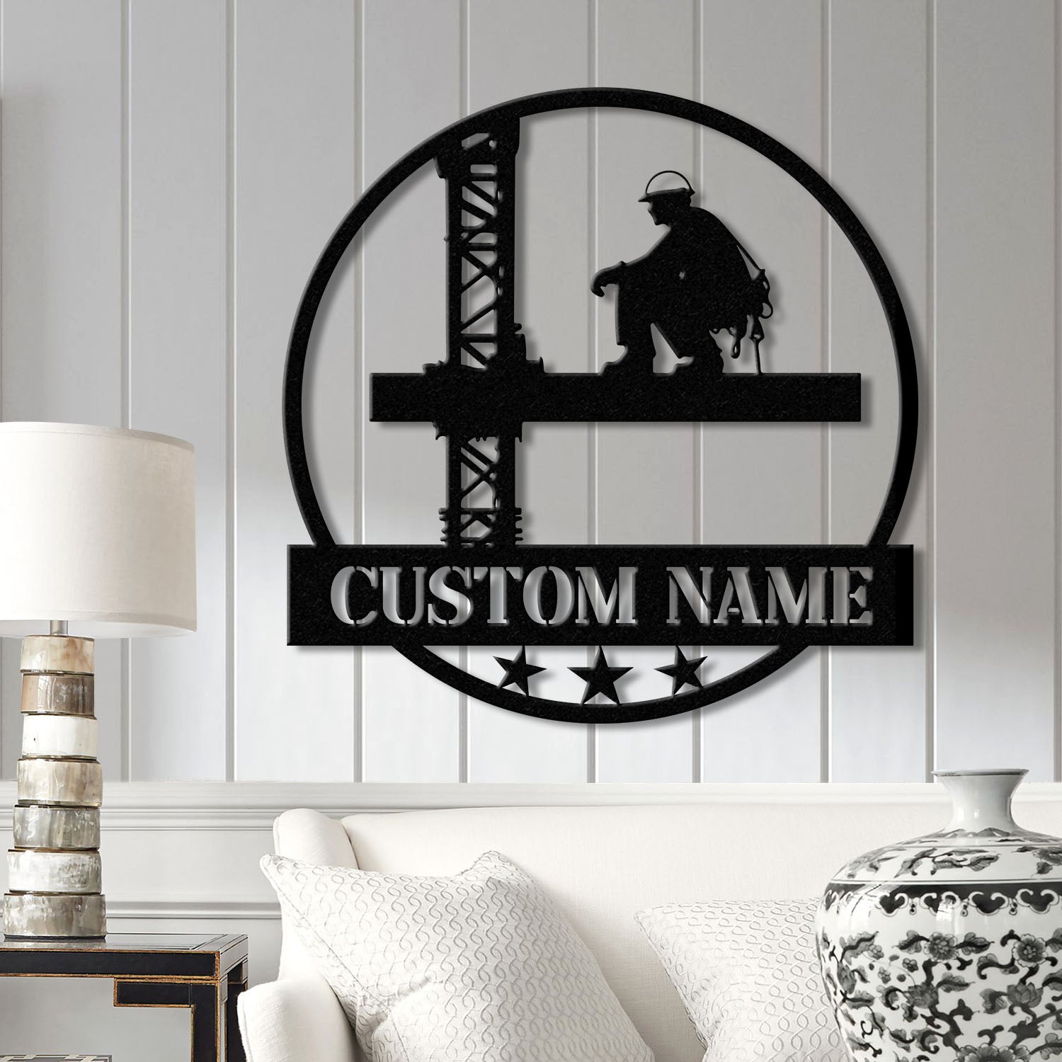 Personalized Ironworker LED Metal Sign – Custom Welder Name Sign – Unique Ironworker Wall Decor – Xmas or Birthday Gift for Ironworker Dad
