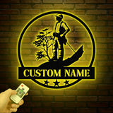 Personalized Tree Climbing Metal Wall Art with LED Lights, Arborist Name Sign, Lumberjack Gifts, Tree Climber Decor for Outdoor & Indoor