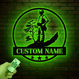 Personalized Tree Climbing Metal Wall Art with LED Lights, Arborist Name Sign, Lumberjack Gifts, Tree Climber Decor for Outdoor & Indoor