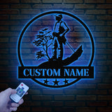 Personalized Tree Climbing Metal Wall Art with LED Lights, Arborist Name Sign, Lumberjack Gifts, Tree Climber Decor for Outdoor & Indoor