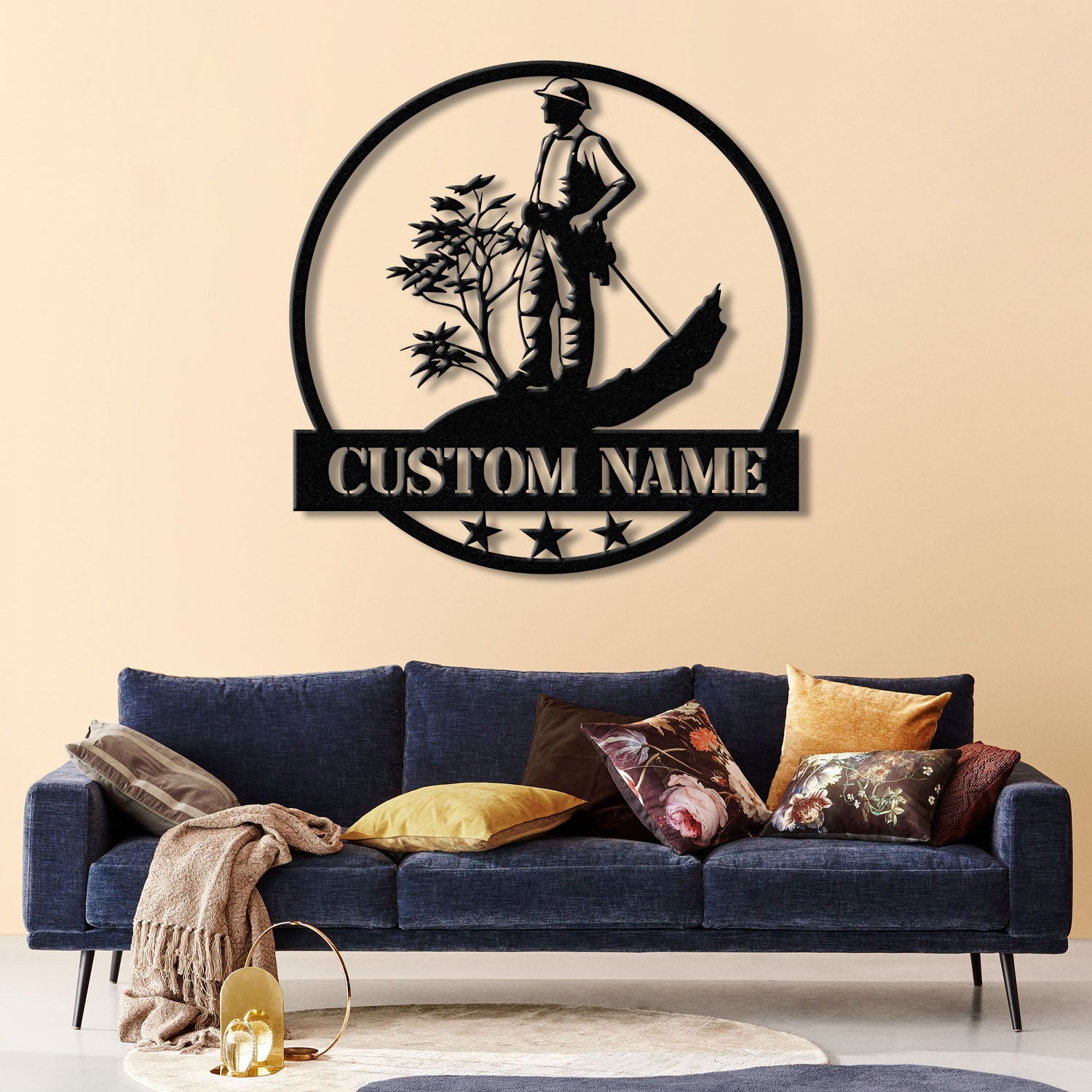 Personalized Tree Climbing Metal Wall Art with LED Lights, Arborist Name Sign, Lumberjack Gifts, Tree Climber Decor for Outdoor & Indoor