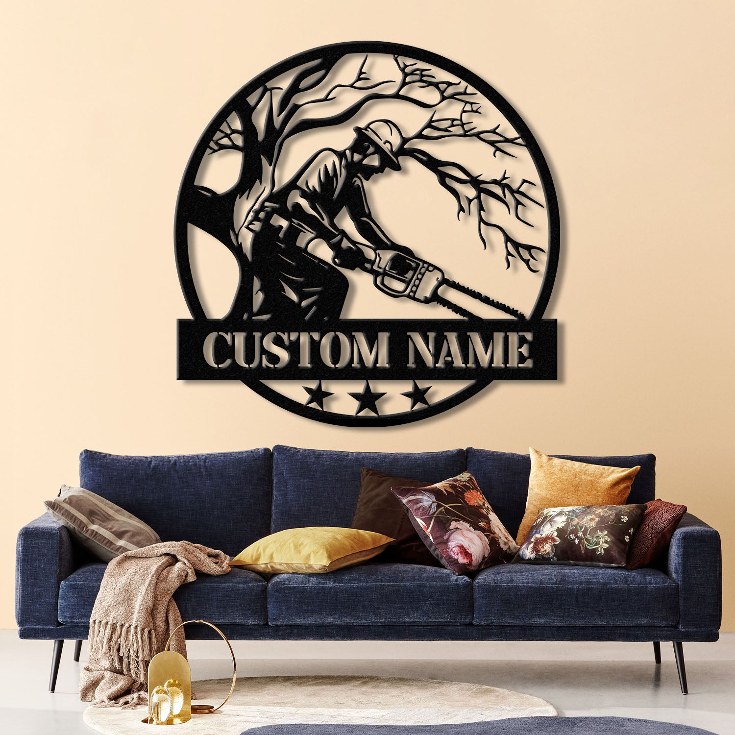 Personalized Tree Climbing Metal Wall Art with LED Lights, Arborist Name Sign, Lumberjack Gifts, Tree Climber Decor for Outdoor & Indoor