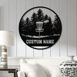 Personalized Disc Golf Metal Wall Art LED Light, Custom Disc Golfer Name Sign, Home Decor, Disc Golf Wall Art, Gift for Disc Golf Players